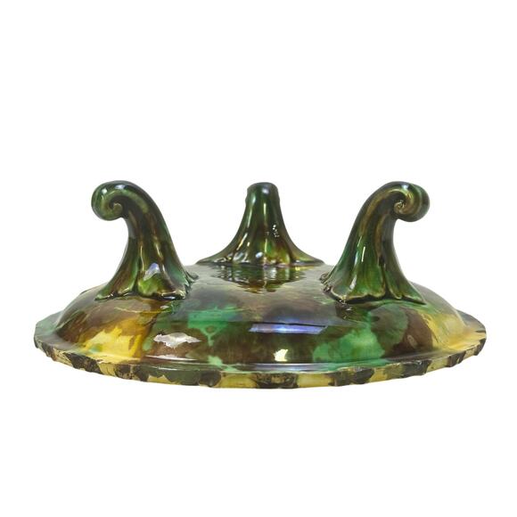 Wedgwood England Antique c. 1870-1890 Majolica Comport Tortoiseshell Glaze-Rare - Picture 13 of 13